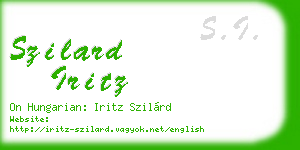 szilard iritz business card